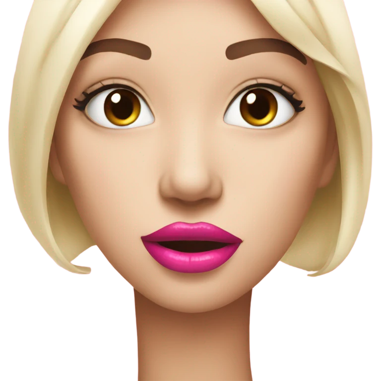 Pink lipstick emoji
