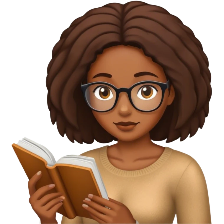 Black woman reading emoji
