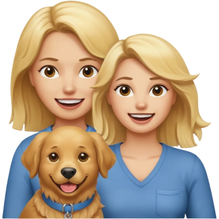 angry blonde women and happy dog emoji