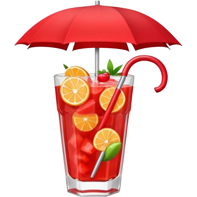 Fruit Punch – colorful drink with fruit chunks and umbrella emoji
