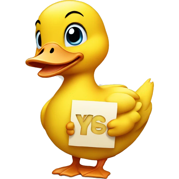 Yellow cute Duck holding yes sign emoji