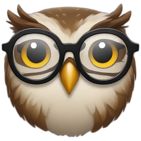 an owl in glasses emoji