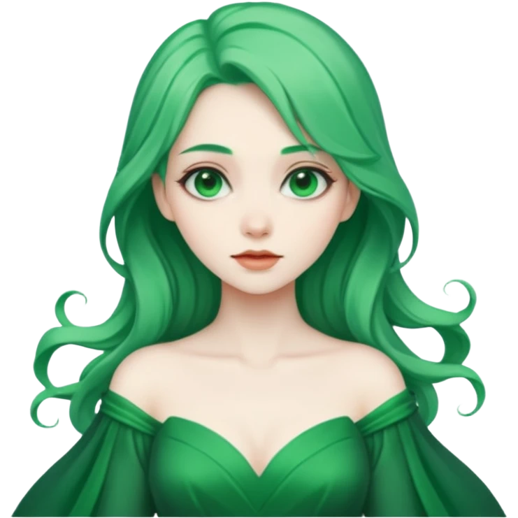 green haired fantasy woman emoji