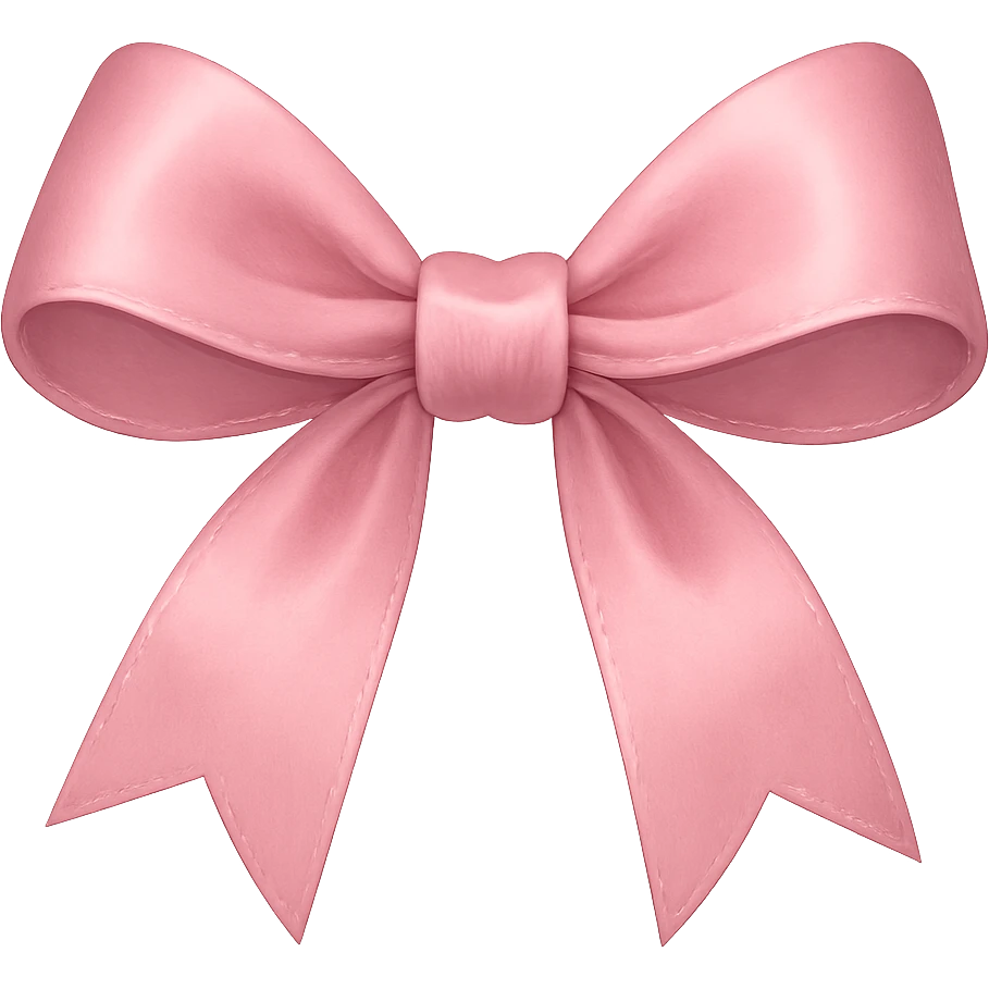pink bow, digital illustration emoji