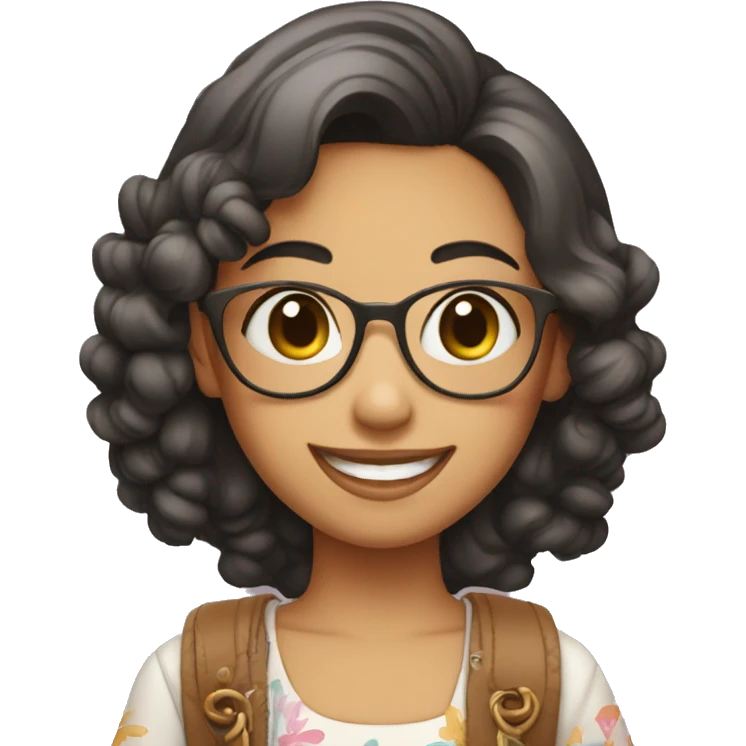 happy girl in stylish outfit showing a peace sign emoji