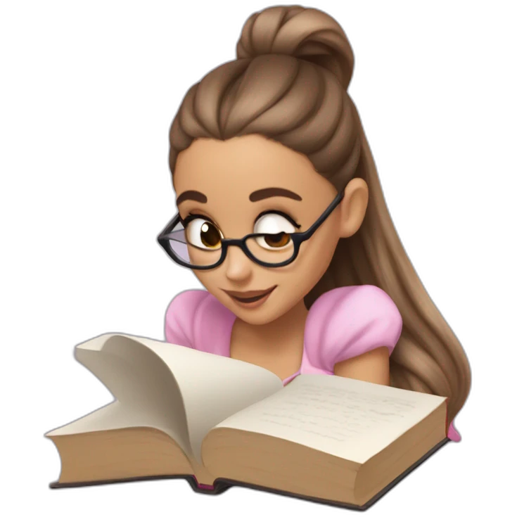 Ariana grande with big book emoji