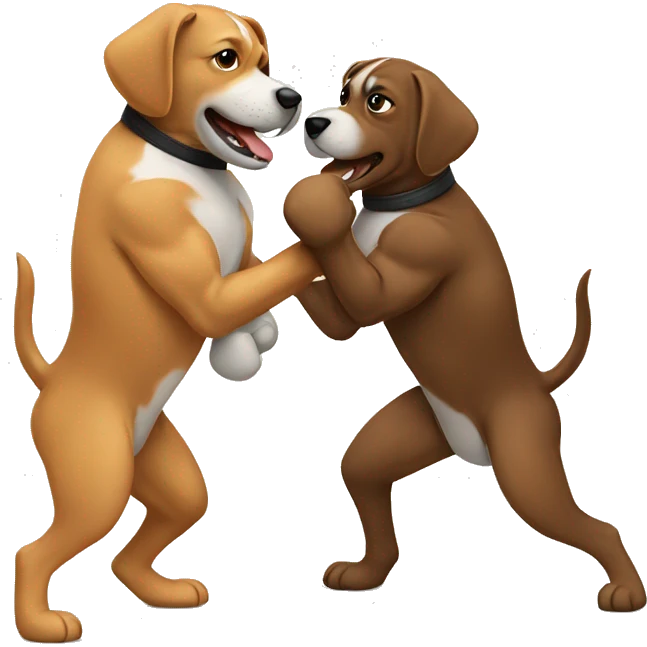 two dogs boxing emoji