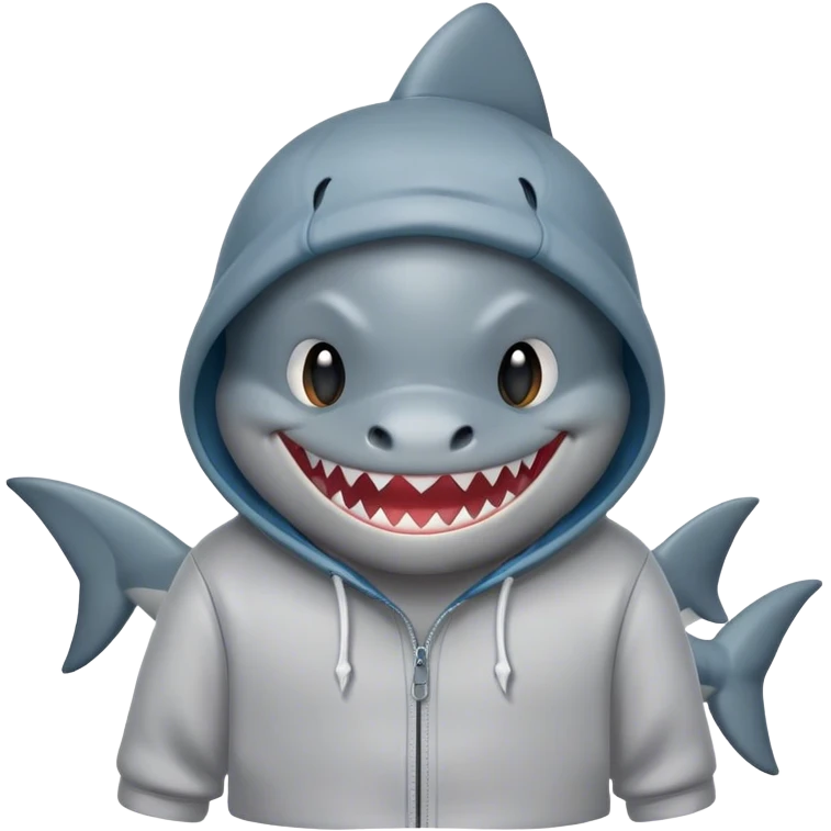 shark winking with hoodie emoji