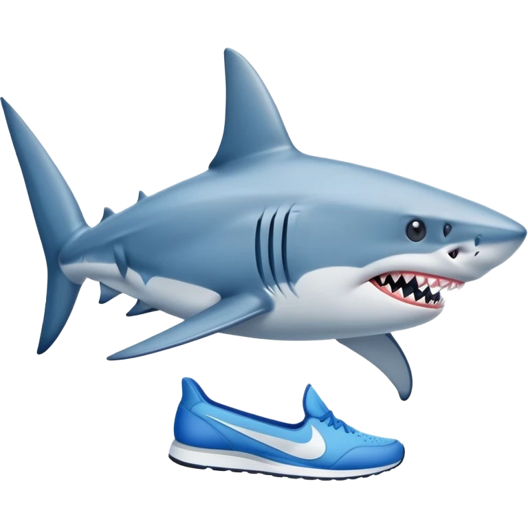 shark with nike blue shoes emoji
