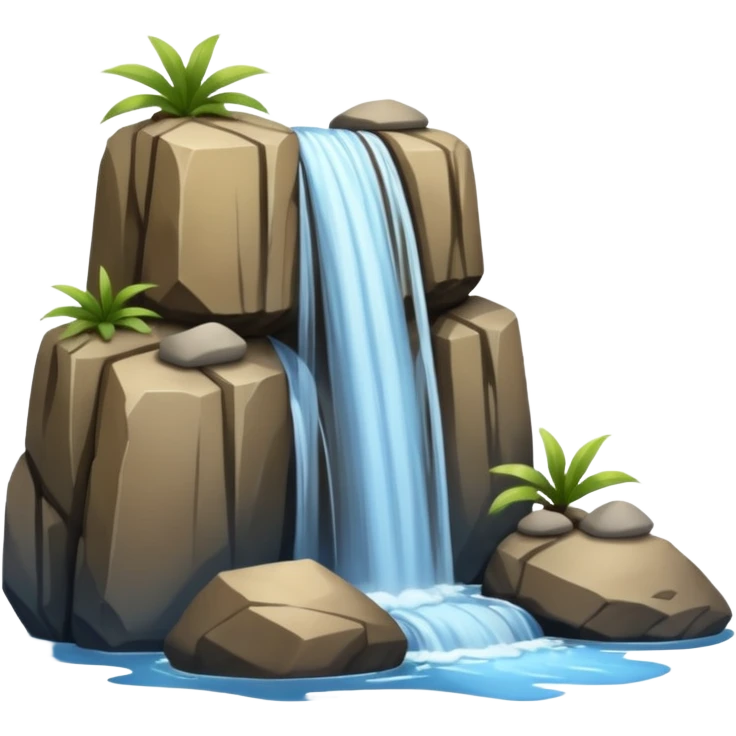 waterfall with rocks, without any plants emoji