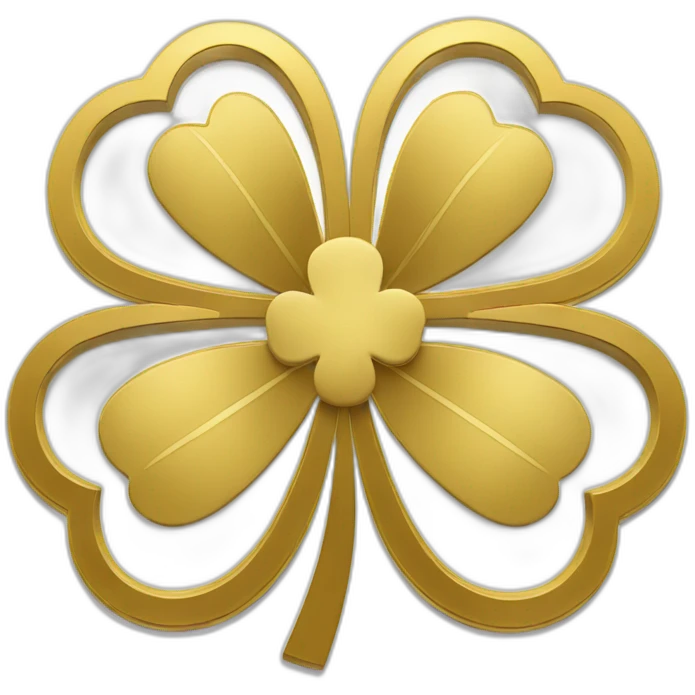 gold outline-five-leaf-clover emoji