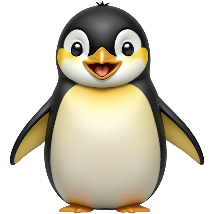 Cinematic Cute Yawning Emperor Penguin Portrait Emoji, Head tilted slightly with a dramatic, wide-open yawn, showcasing smooth, downy feathers with a striking contrast and sleepy, half-closed eyes, Simplified yet irresistibly adorable features, highly detailed, glowing with a soft, cozy polar glow, high shine, relaxed yet expressive, stylized with a touch of whimsical charm, soft glowing outline, capturing the essence of a drowsy yet affectionate arctic guardian that seems ready to stretch out and nap! emoji