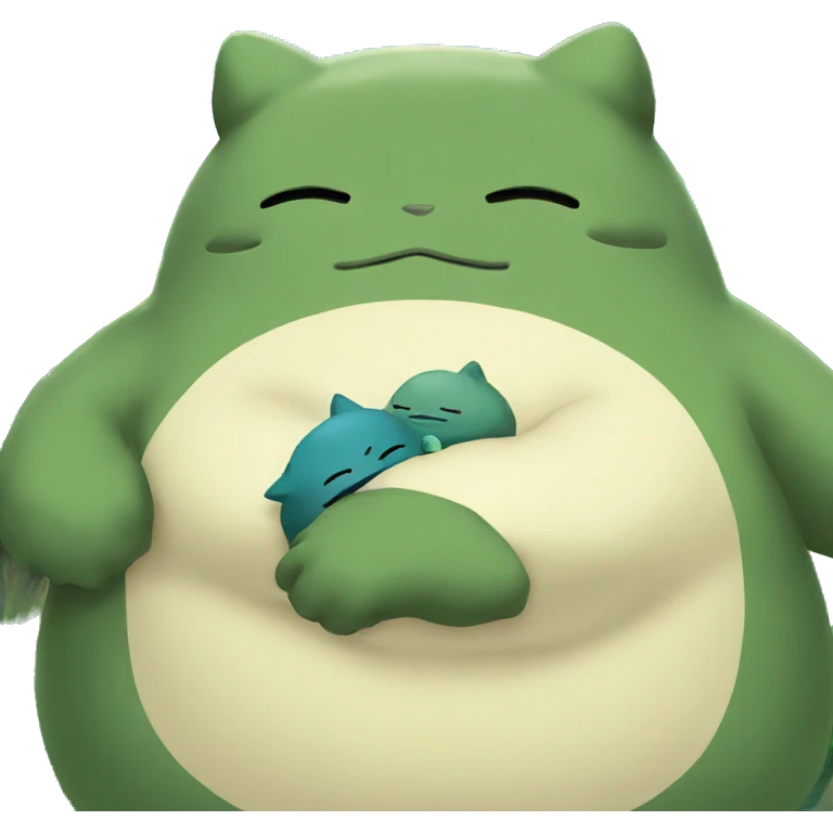 Snorlax hugging a peep emoji