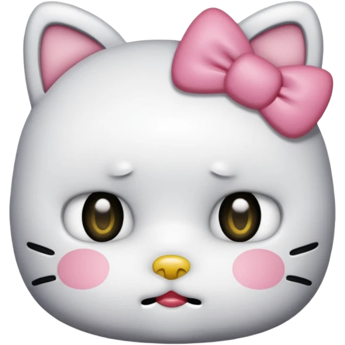 Hello Kitty Face with Bags Under Eyes emoji