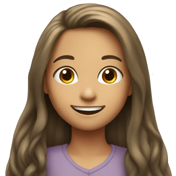 smiling girl with long hair emoji