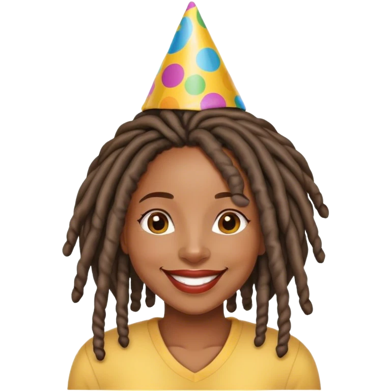 Black woman with locs birthday emoji