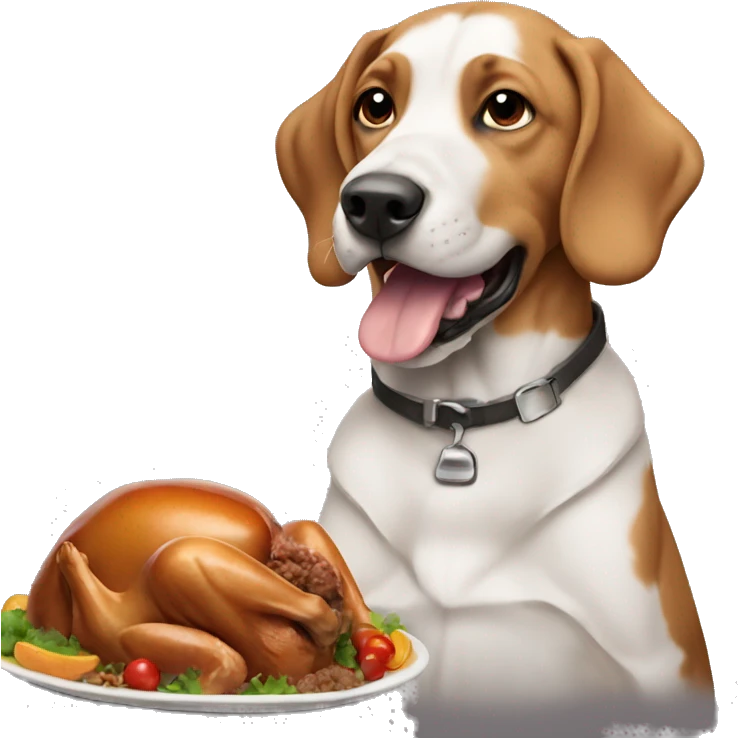 Dogs eating turkey emoji