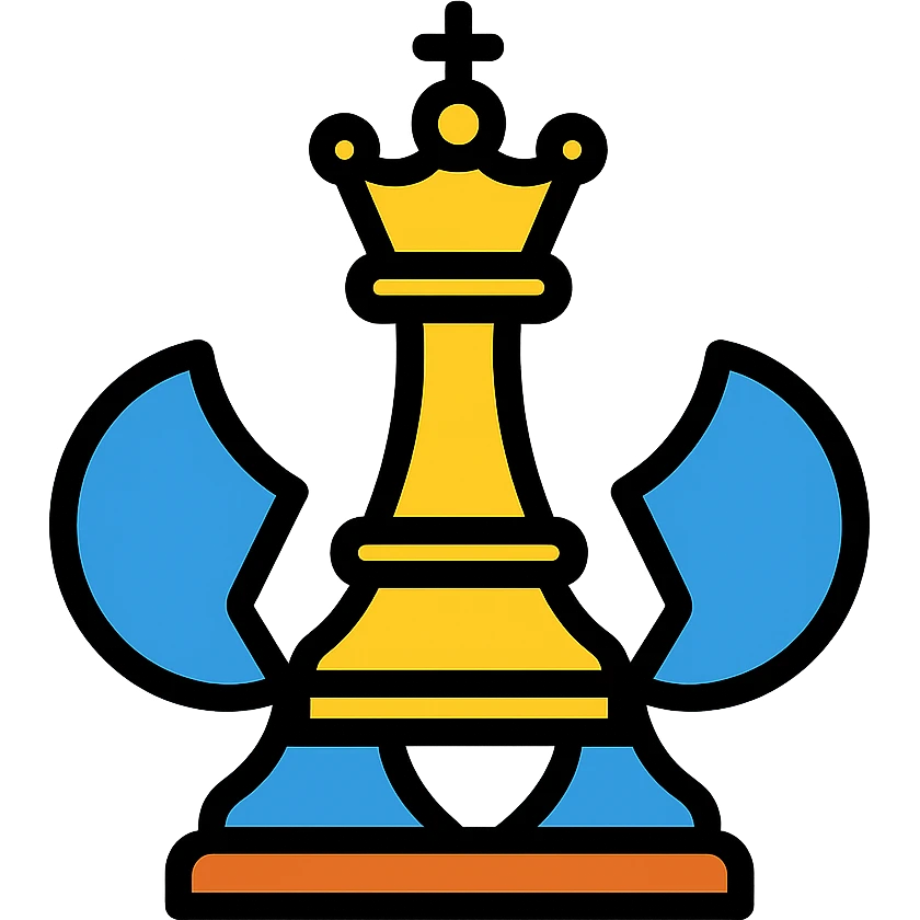 chess pawn splitting open to reveal a queen chess piece inside, dramatic and eye-catching, icon-friendly emoji