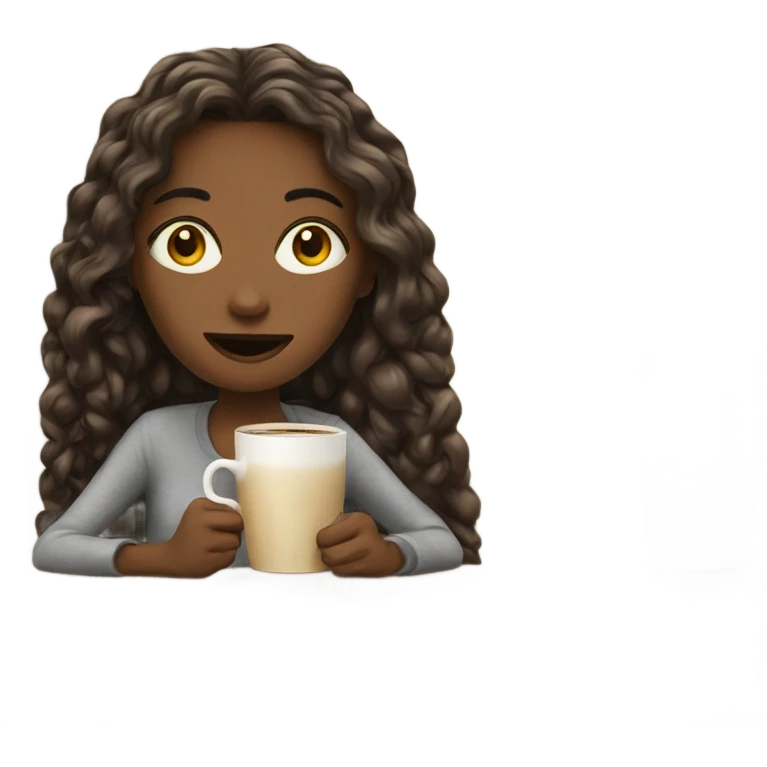 Girl with coffe emoji