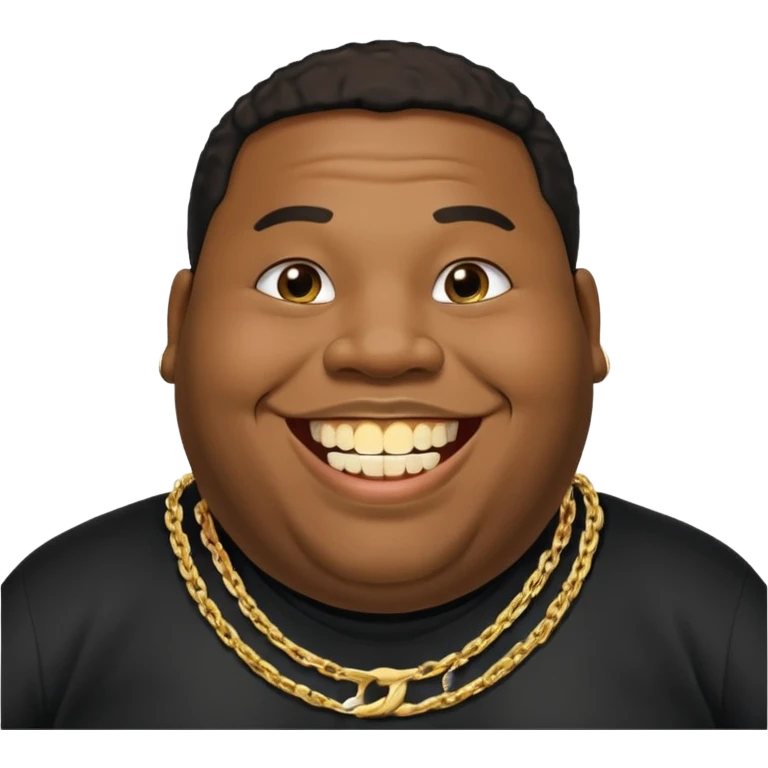 Fat black man missing half of front tooth emoji