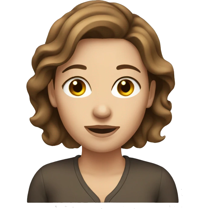 Caucasian woman with brown hair emoji