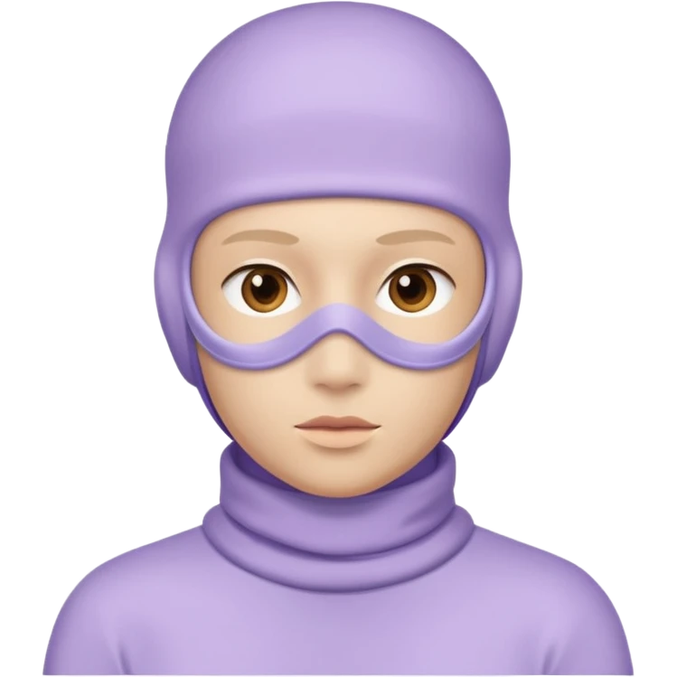 face in a pastel lavender ski mask, face only emoji