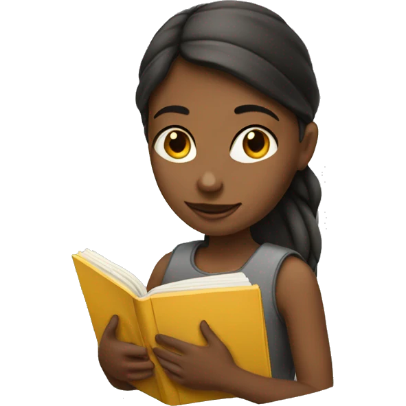 Girl with notebook with book emoji