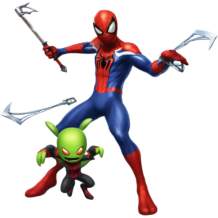 spiderman from marvel rivals with the keyblade from kingdom hearts emoji
