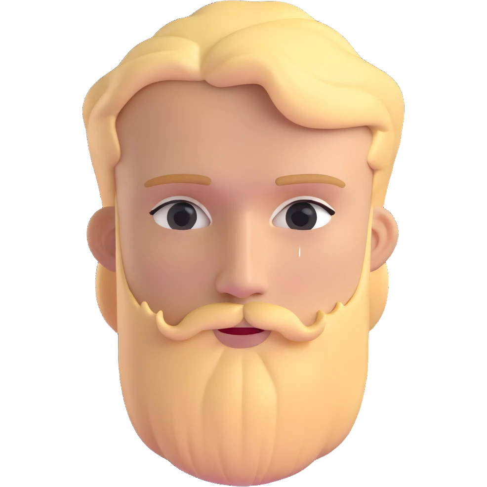 young man with blonde hair and moderate beard emoji