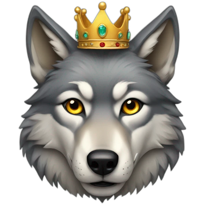 Wolf with a crown  emoji