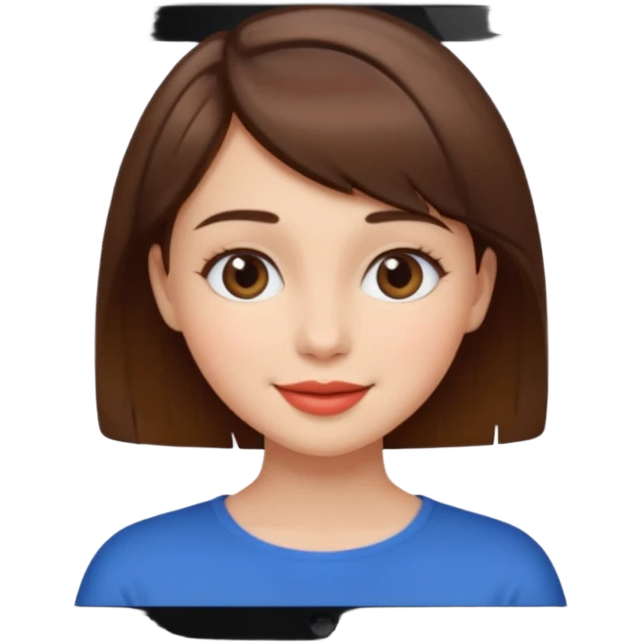 Chica güera,pelo corto,pelo castaño y dando un beso ala pantalla  emoji