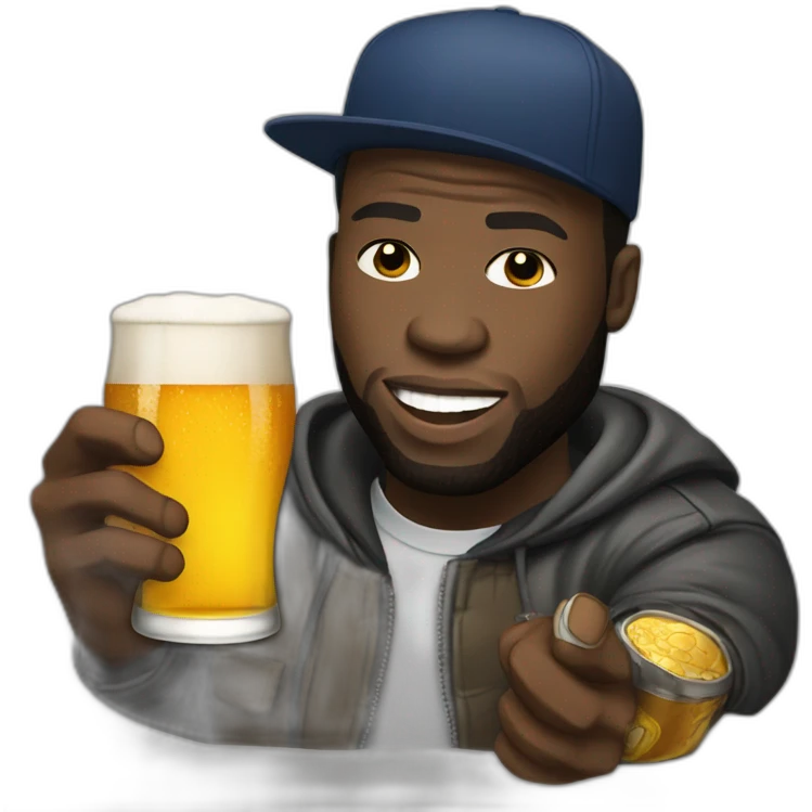 50 cent avec une bière emoji