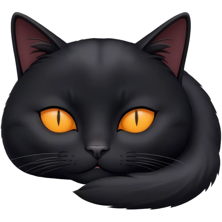 Sleeping black cat emoji
