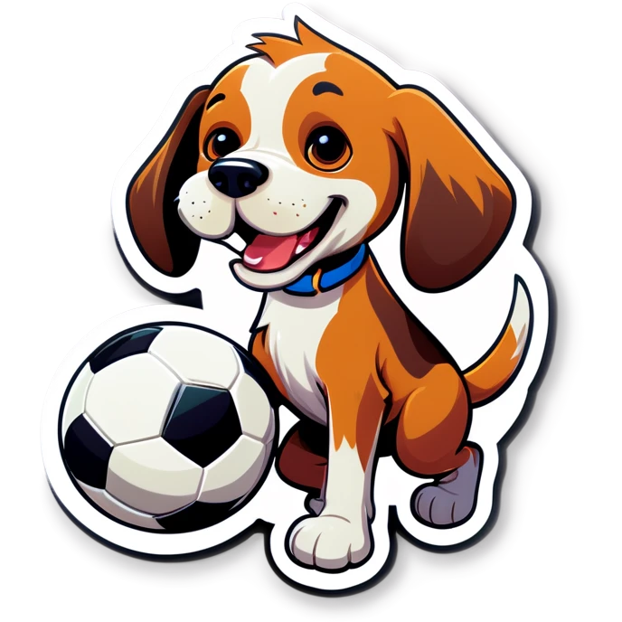 Dog playing football emoji
