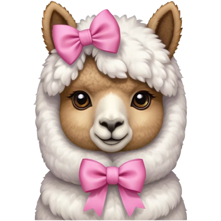 Alpaca with a pink bow emoji