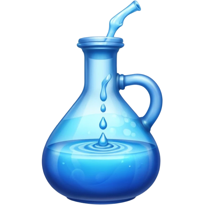 Blue potion bottle open with the liquid falling out (Upside-down with no cork) emoji