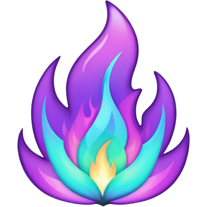 glitter purple and cian flame emoji