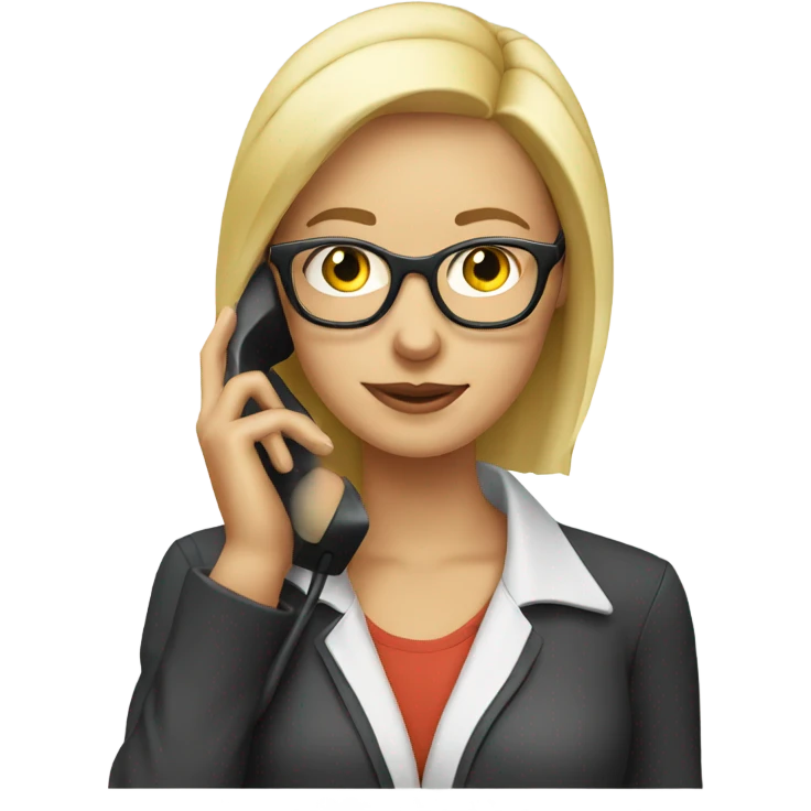 blond Woman wearing glasses on a phone call emoji
