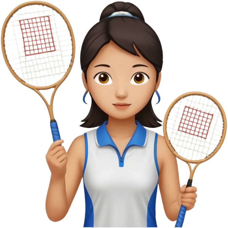 ancient chinese girl with badminton racket emoji