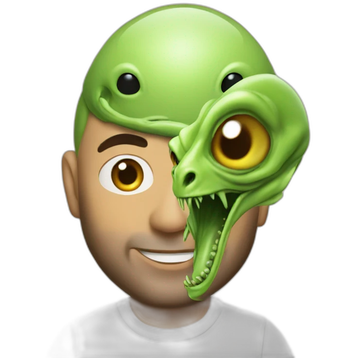 Joe Rogan holding Alien emoji