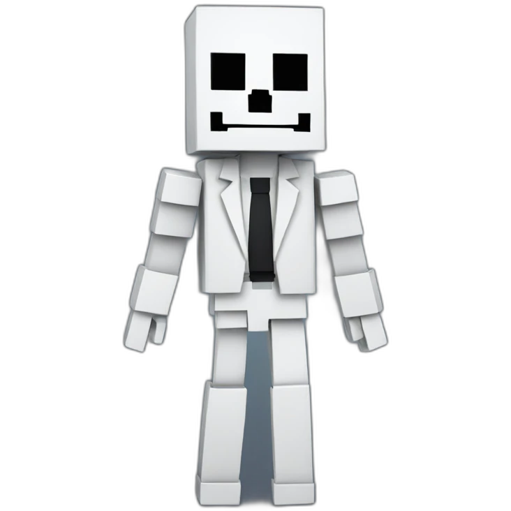 minecraft skeleton with a suit emoji