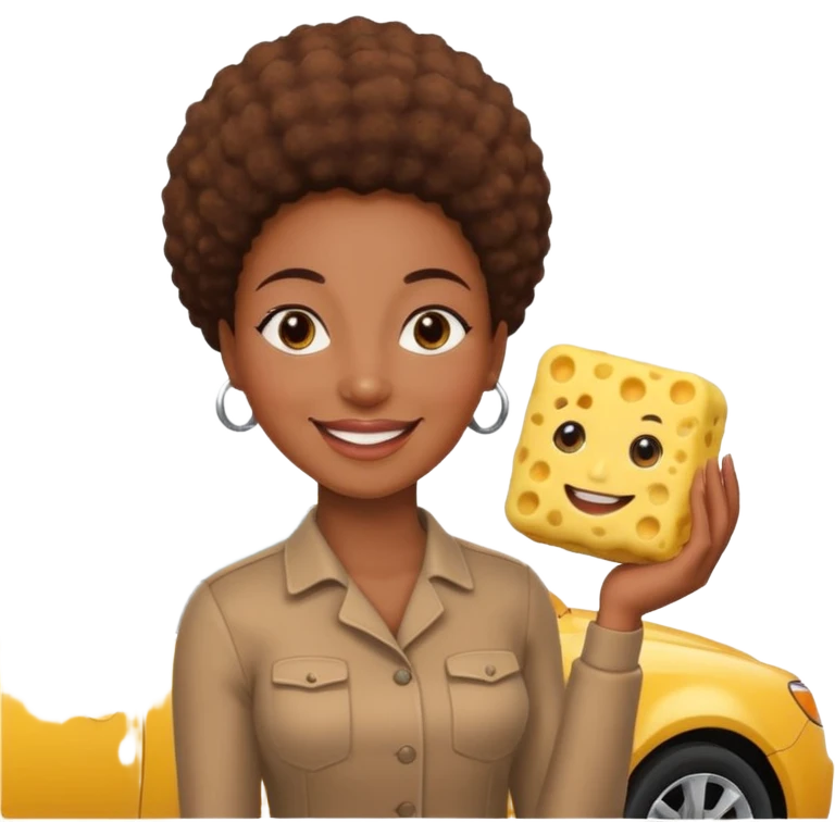 car washer black woman with car  emoji