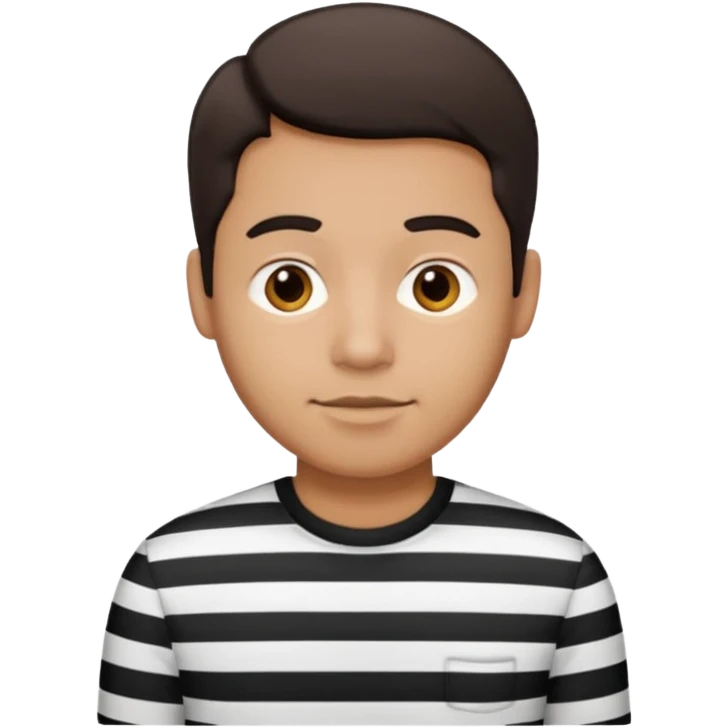 Man with black Striped Shirt not t shirt emoji
