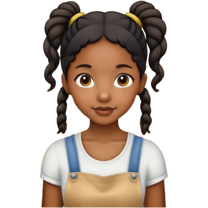 Black girl with two pigtails at the farmers market emoji