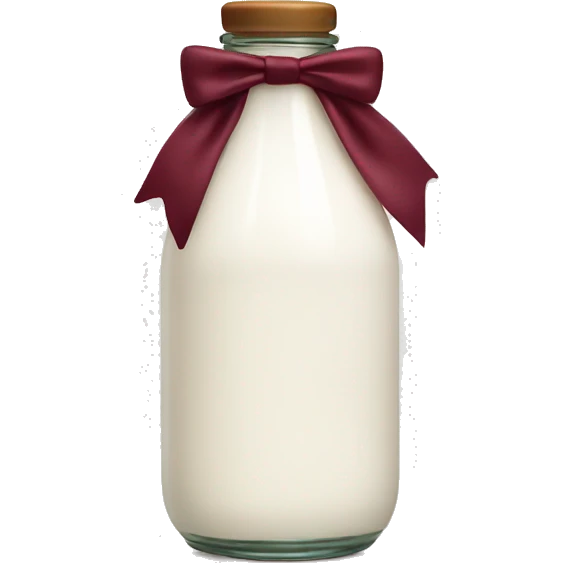 aesthetic milk bottle with burgundy bow emoji