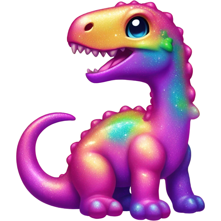 Lisa frank glitter baby dinosaur  emoji