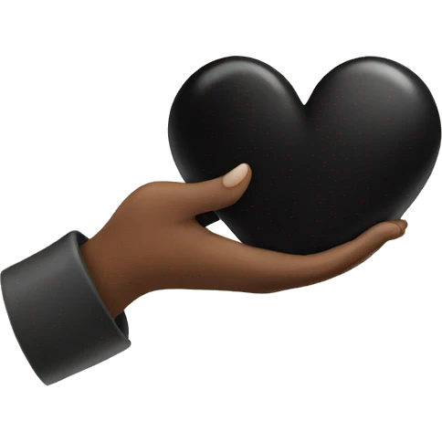 Heart hands with black heart emoji