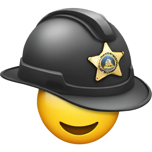 construction hard hat with sheriffs badge emoji
