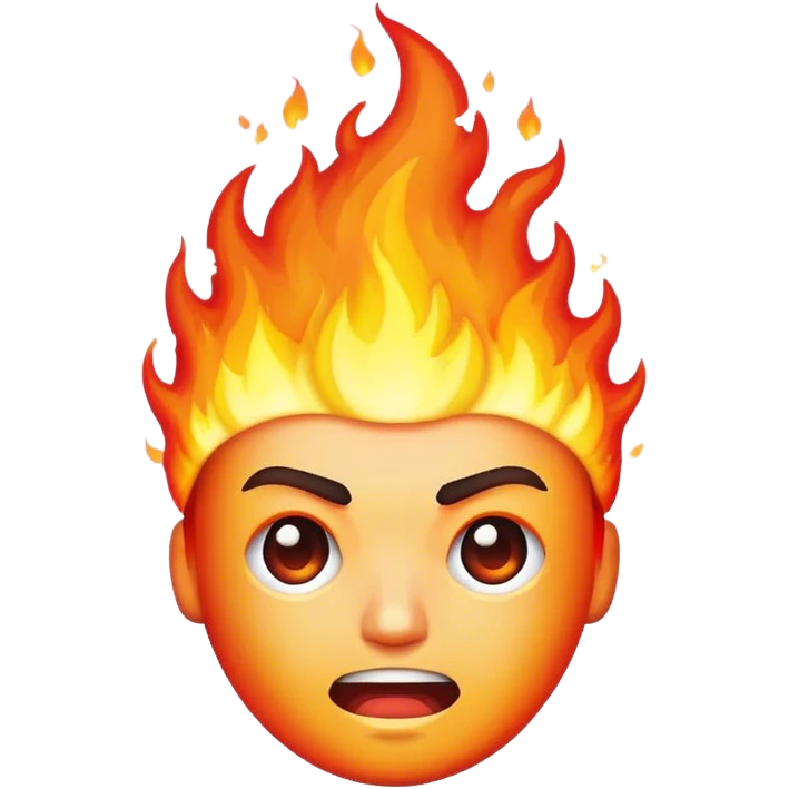 pixel head on fire emoji