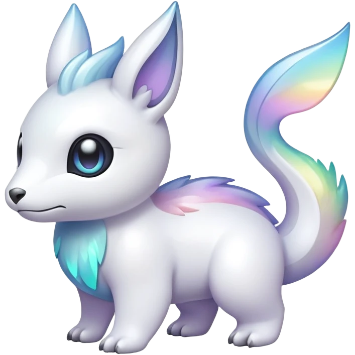  Iridescent white pale fakemon-creature  emoji